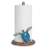 YLOVAN front view of turtle paper towel holder adding coastal charm