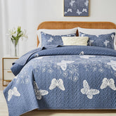 Yogeneg quilt front packaging showing butterfly print and neat fold benefit: quick styling