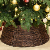 YoleShy front view of brown water hyacinth collar hiding tree stand and adding rustic charm