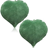 Yookeer front view of dark green leaf pillow showing shape and decorative appeal