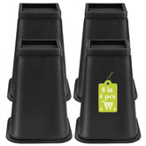 Yookwutar front view of four black risers showing packaged set and durability