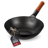 YOSUKATA flat-front view showing wok shape and sturdy construction for even heat
