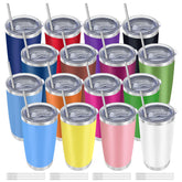 YOUKE OLA front view of sixteen colorful tumblers showing value and variety