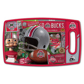 YouTheFan Ohio State cutting board front view showing vintage graphics and team pride