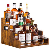 YQBRAO front view of 4-tier display shelf showing organized bottles and easy selection