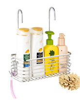 YQh front view hanging shower rack shows organized storage benefit
