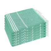 YSYJ teal pack front view showing six towels and easy carrying