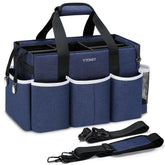 Ytonet front view of large blue cleaning caddy showing organized storage benefit