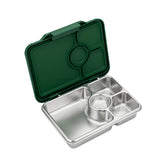 Yumbox front view in Dublin Green showing secure seal and compact design