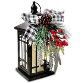 YuQi front view of antiqued lantern showing vintage style and warm glow