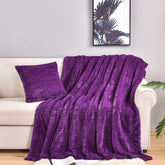 YUSOKI deep plum front folded throw showing neat edges and rich color for elegant decor