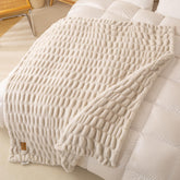 YUSOKI front folded throw showing plush finish and inviting look