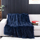 YUSOKI front view showing navy plush fur and cozy appeal