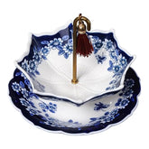 YUTICAT umbrella strainer front view showing blue white porcelain elegance and easy fit