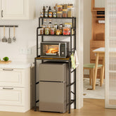 Yuyetuyo front view with microwave and mini fridge showing compact organization benefit
