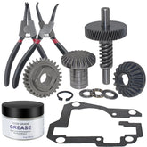 YVHVTV front packaging of worm gear kit showing full replacement set benefits
