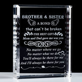 YWHL crystal keepsake front view showing engraved message and display benefit