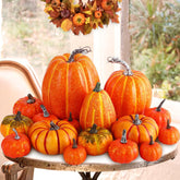 Ywlake front group display showing assorted pumpkins and easy styling