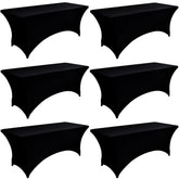 ZarzaaSik front packaging showing six black fitted table covers for quick setup