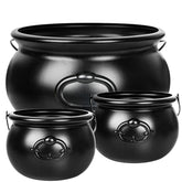 ZATAYE front view of three black cauldrons showing set and styling benefit