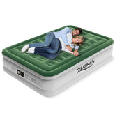 Zearna queen air mattress front view showing raised profile and comfort