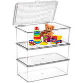 ZENFUN clear bins front view showing stackable storage benefit