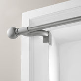 Zenna Home full rod view showing brushed nickel finish and decorative finials for stylish support