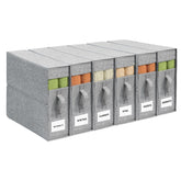 ZenStorage front view of six grey organizers showing neat stacked storage and quick access