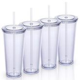 Zephyr Canyon front view of 4-pack clear tumblers showing complete set and convenience