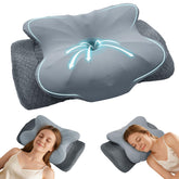 ZeroZillo front view of contoured cervical pillow showing ergonomic shape and better alignment