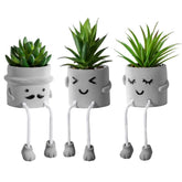 Zerzsy three-succulent set front view shows lifelike greenery and style
