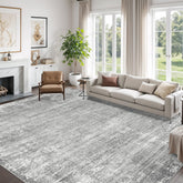 zesthome front view 8x10 rug showing modern abstract grey pattern and balance
