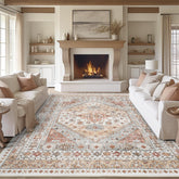 zesthome front view of orange 9x12 rug showing bold pattern and coverage