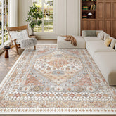zesthome front view orange 6x9 rug shows full shape and color, adds warm focal point