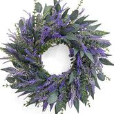 Zhoree wreath front view on door showing welcoming curb appeal