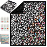 ZHOYIMIMI blanket front view showing printed designs and vibrant markers benefit personalization