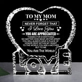 ZHSHWAT front view engraved crystal showing message and elegant shine benefits display