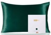 ZIMASILK front view of blackish green silk pillowcase showing elegant finish and luxury feel