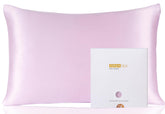 ZIMASILK front view showing smooth silk pillowcase and neat finish benefit: elegant sleep surface