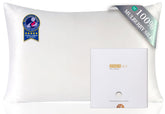 ZIMASILK front view of standard silk pillowcase showing smooth surface and benefit gentle sleep