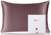 ZIMASILK front view dark mauve pillowcase showing smooth finish and luxury