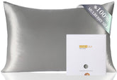 ZIMASILK queen pillowcase front view showing smooth silk and neat stitching, for comfortable sleep