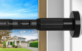 ZipGlo front view fully extended rod showing wide coverage and modern look