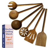 Ziruma front view of acacia utensil set showing natural finish and complete kit benefit