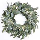 Zmtyykh front door wreath displayed on entryway showing warm welcome