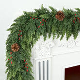 Zmtyykh front view of 6ft garland showing full length and festive look