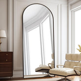 ZMYCZ front view of arched full length mirror showing full-body reflection and style