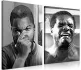 ZNHART front view of two framed prints showing vintage comedy vibe and instant personality