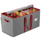 ZOBER front view of storage box showing capacity and exterior pockets benefit