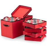 ZOBER front view red box showing neat packed ornaments and easy carry
